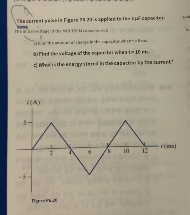 Solved Secti 6. The current pulse in Figure P6.20 is applied | Chegg.com