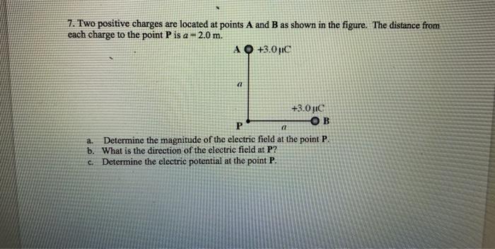 Solved 7. Two positive charges are located at points A and B | Chegg.com