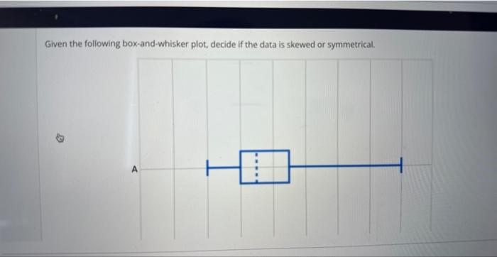 Solved Given The Following Box And Whisker Plot Decide If Chegg Com