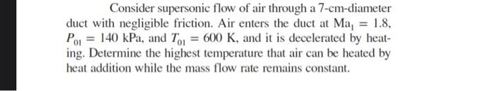 Solved Consider supersonic flow of air through a | Chegg.com