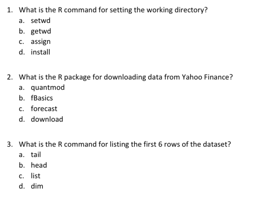Solved what is the r command for setting the working chegg