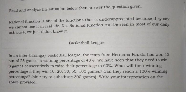 Solved Read And Analyze The Situation Below Then Answer The Chegg Com