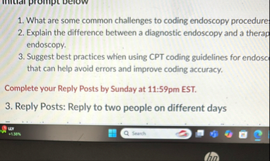 Solved What are some common challenges to coding endoscopy | Chegg.com