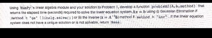 Solved Using NumPy's Linear Algebra Module And Your Solution | Chegg.com