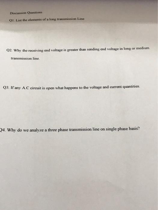 Solved Discussion Questions Q1. List the elements of a long | Chegg.com