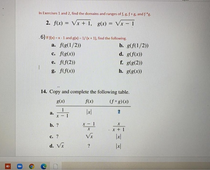 Solved In Exercises 1 And 2 Find The Domains And Ranges Chegg Com