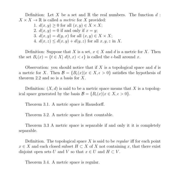 Solved topology question. given all the theorems and | Chegg.com