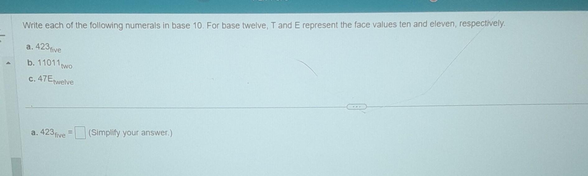 Solved Write Each Of The Following Numerals In Base 10 . For | Chegg.com