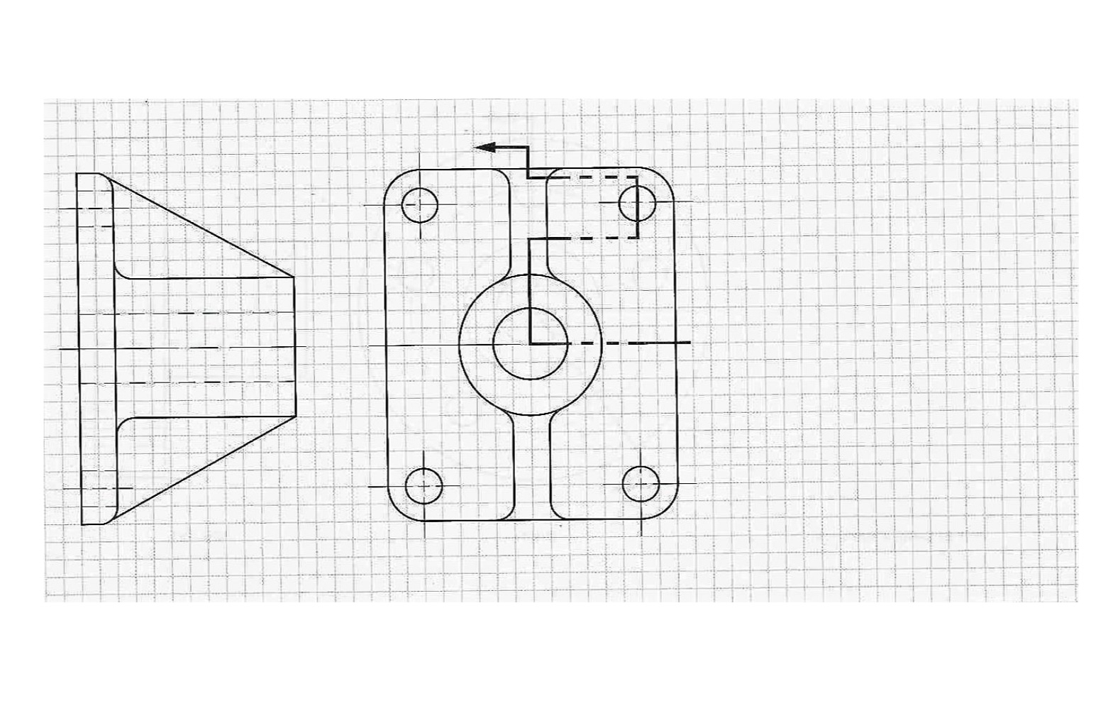 Solved given that left side view and front view, draw the | Chegg.com