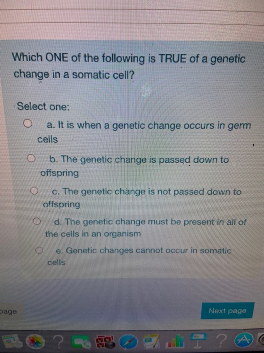 Solved Which ONE of the following is TRUE of a genetic | Chegg.com