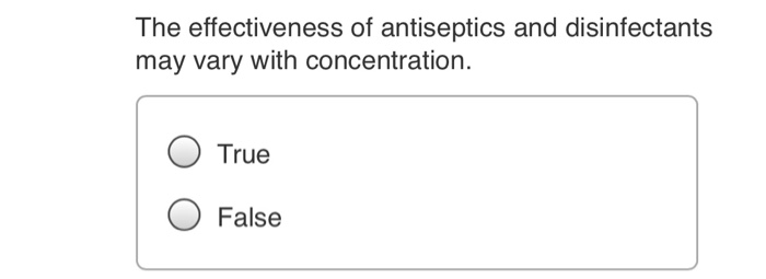 Solved The Effectiveness Of Antiseptics And Disinfectants | Chegg.com