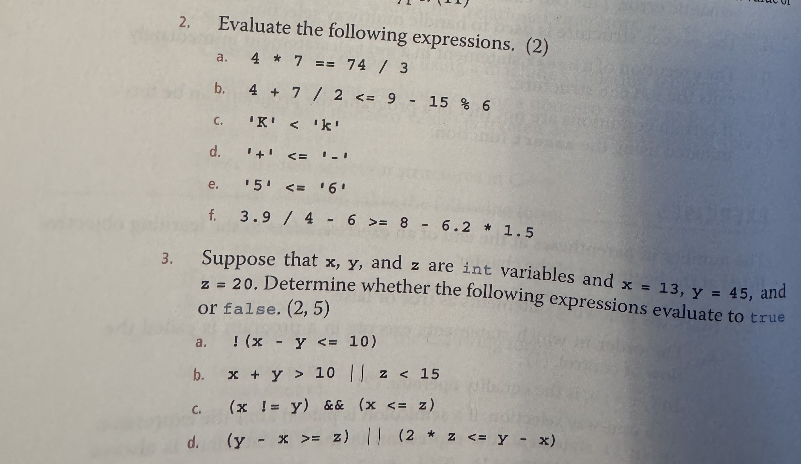 Solved Evaluate the following expressions. | Chegg.com