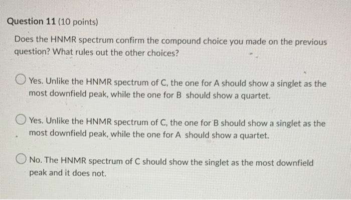 Solved Question 10 (10 points) Which one of the following | Chegg.com