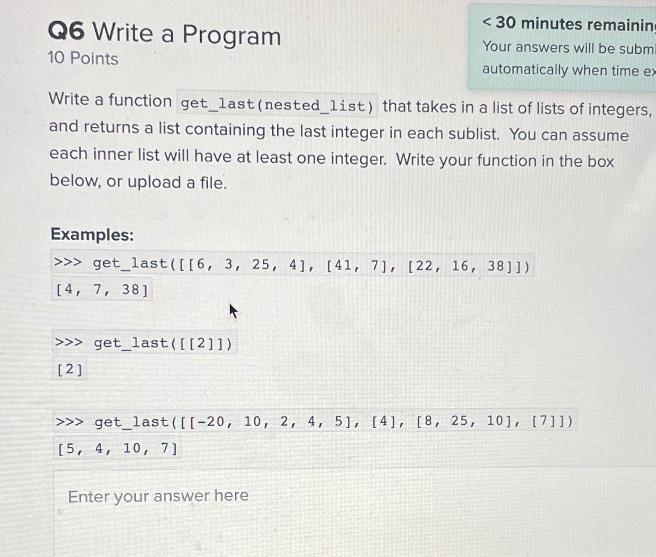 Solved Q6 Write a Program 10 Points