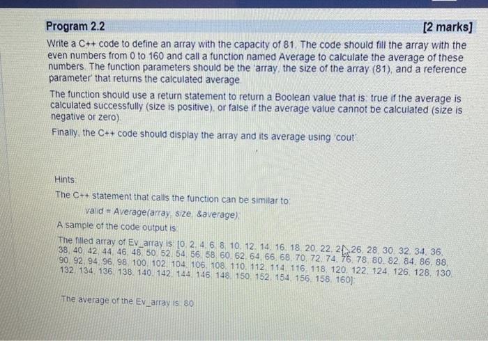 Solved Write a C++ code to define an array with the capacity | Chegg.com