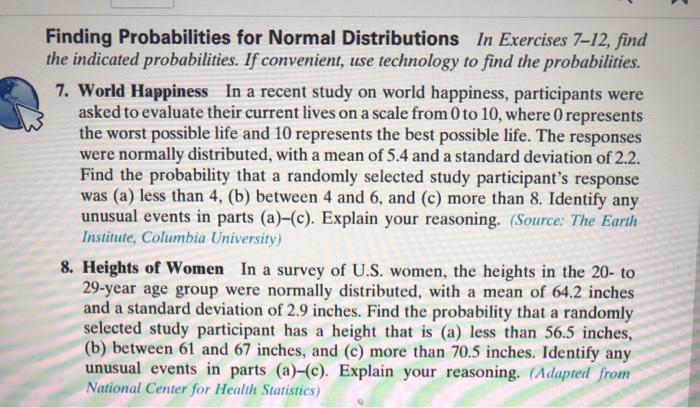 Solved Finding Probabilities For Normal Distributions In | Chegg.com