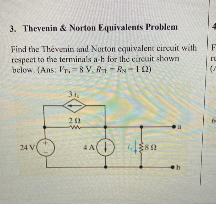 Solved 3. Thevenin \& Norton Equivalents Problem Find The | Chegg.com