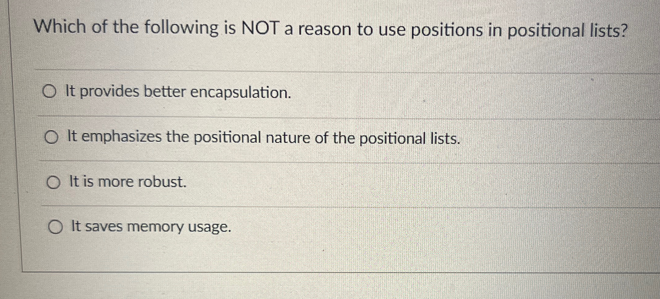 Solved Which of the following is NOT a reason to use | Chegg.com
