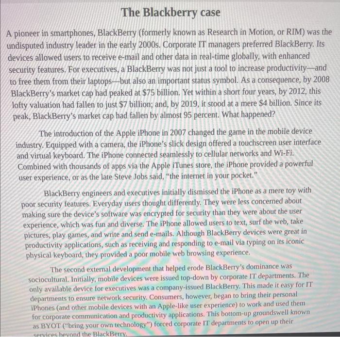 blackberry case study solution