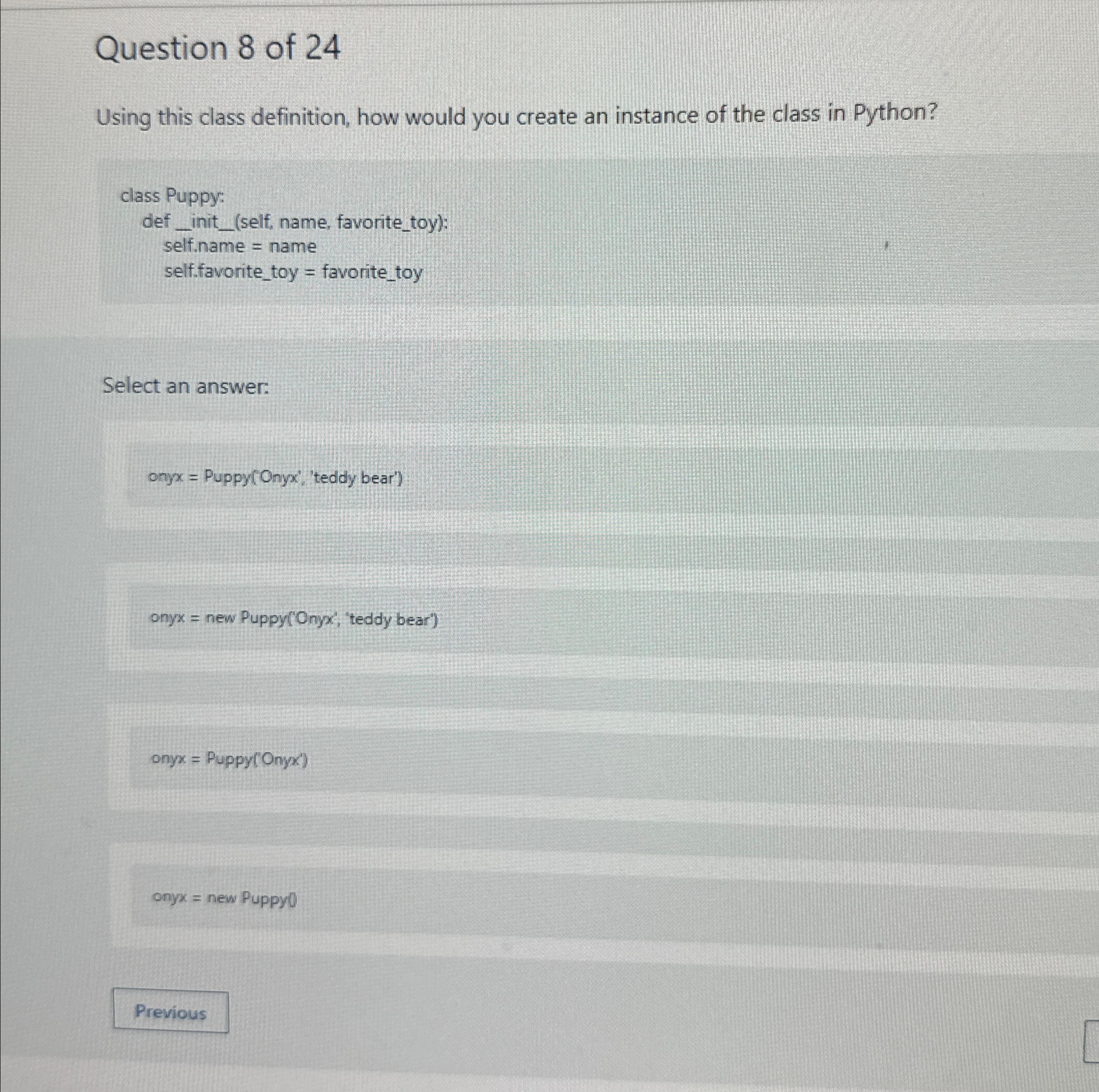 Solved Question 8 ﻿of 24Using this class definition, how | Chegg.com