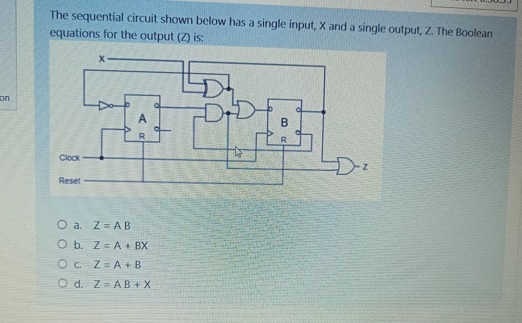 Solved On The Sequential Circuit Shown Below Has A Single | Chegg.com