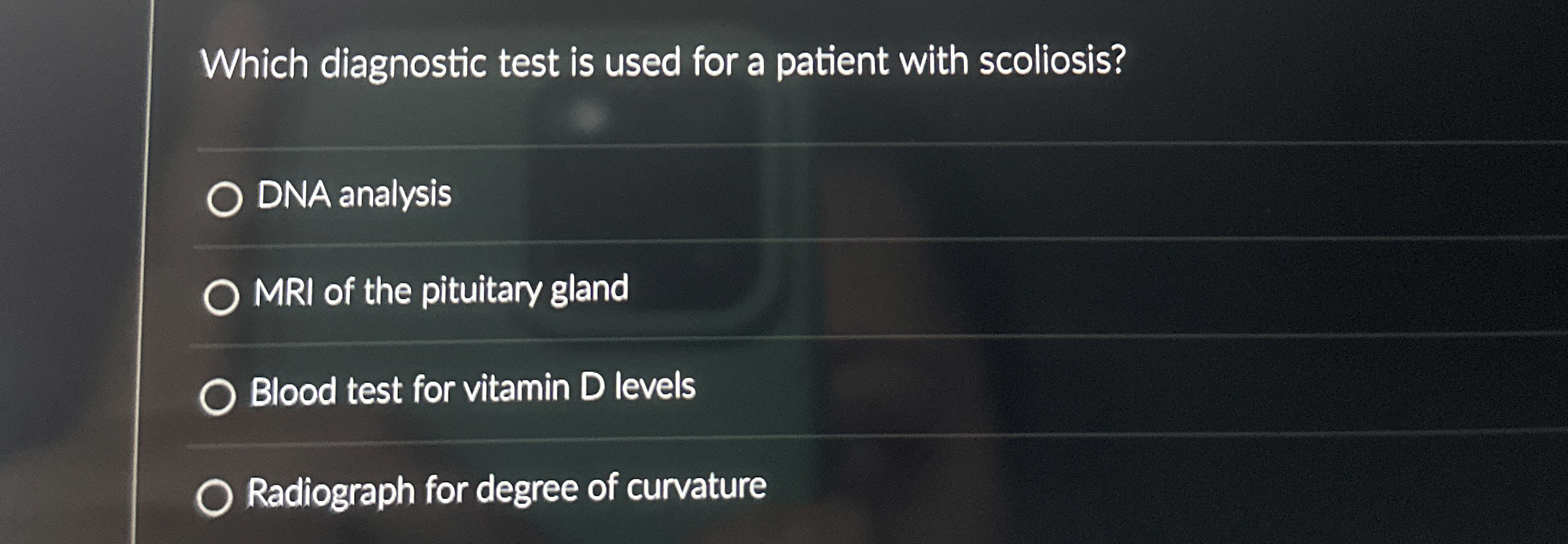 Solved Which Diagnostic Test Is Used For A Patient With 