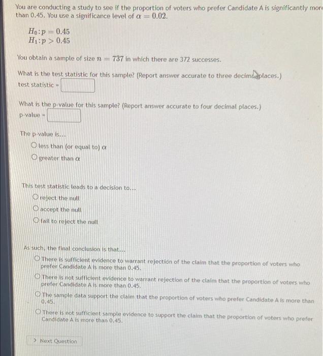 Solved You are conducting a study to see if the proportion | Chegg.com