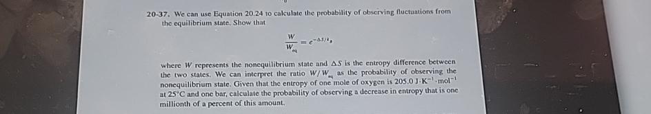 Solved 20 37 We Can Use Equation 20 24 To Calculate The Chegg Com   Image 