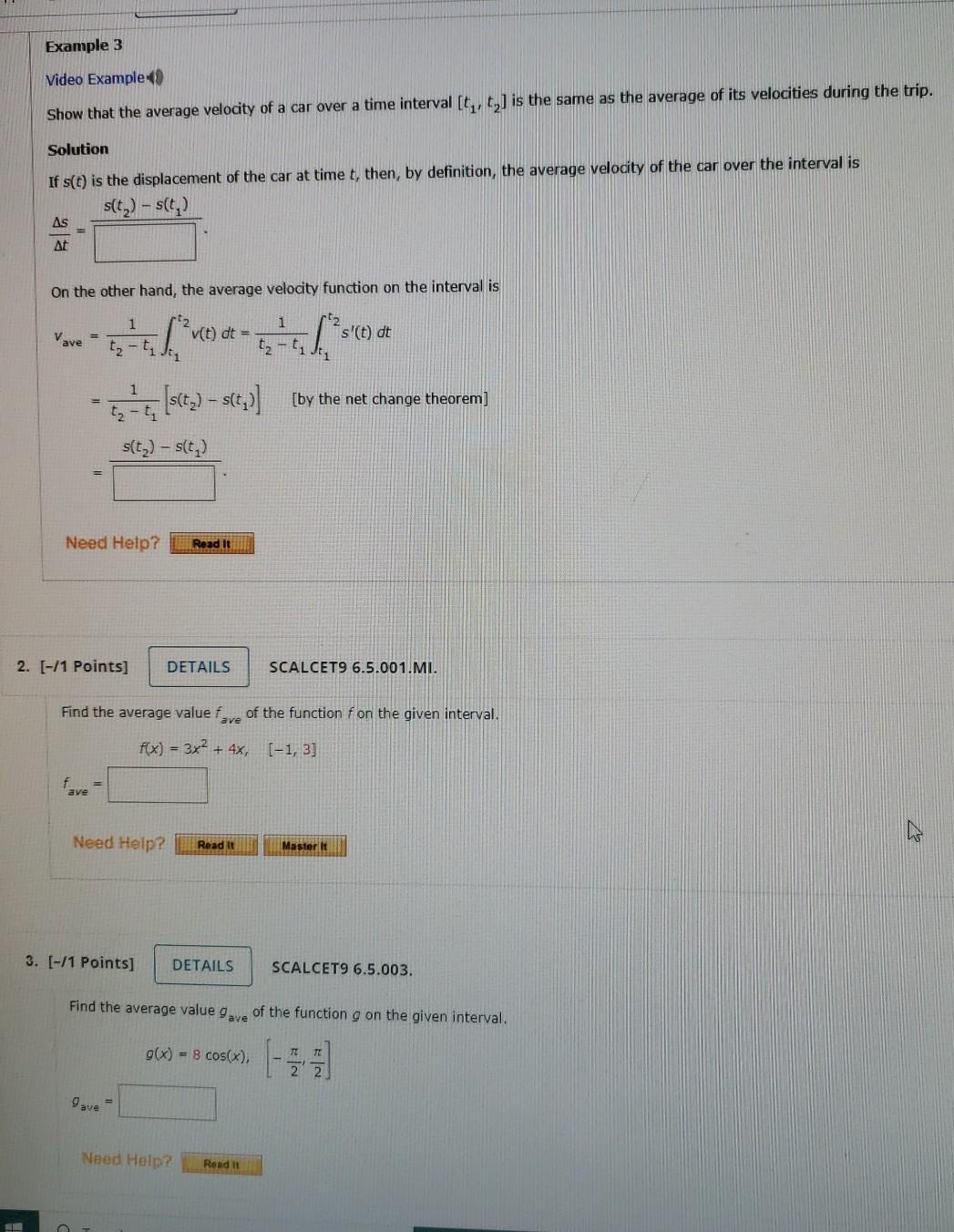 Solved Example 3 Video Example Show that the average | Chegg.com