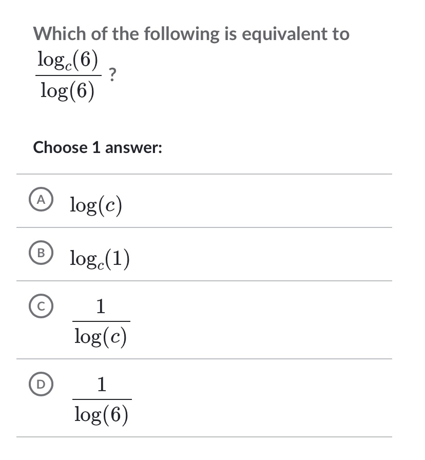 Solved Which Of The Following Is Equivalent To | Chegg.com