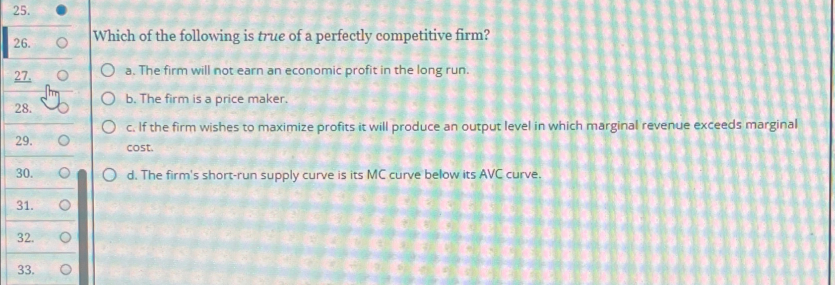 Solved Which of the following is true of a perfectly | Chegg.com