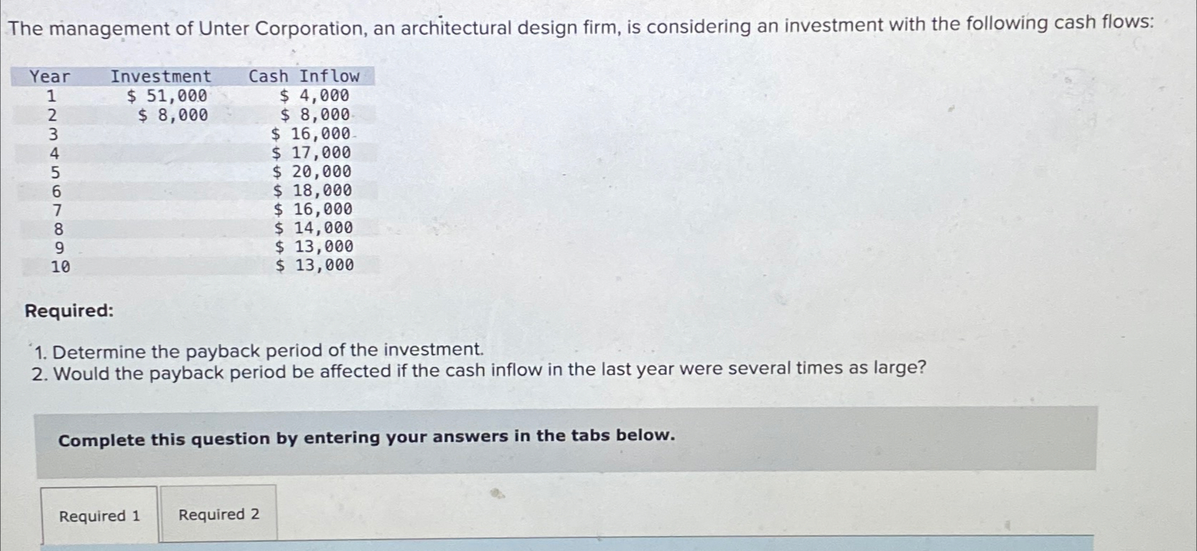 Solved The management of Unter Corporation, an architectural | Chegg.com
