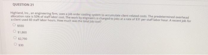 Solved QUESTION 14 On April 30, Harris, Inc. finished Job 10 | Chegg.com