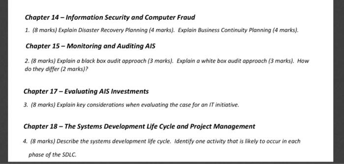 Solved Chapter 14 - Information Security and Computer Fraud | Chegg.com