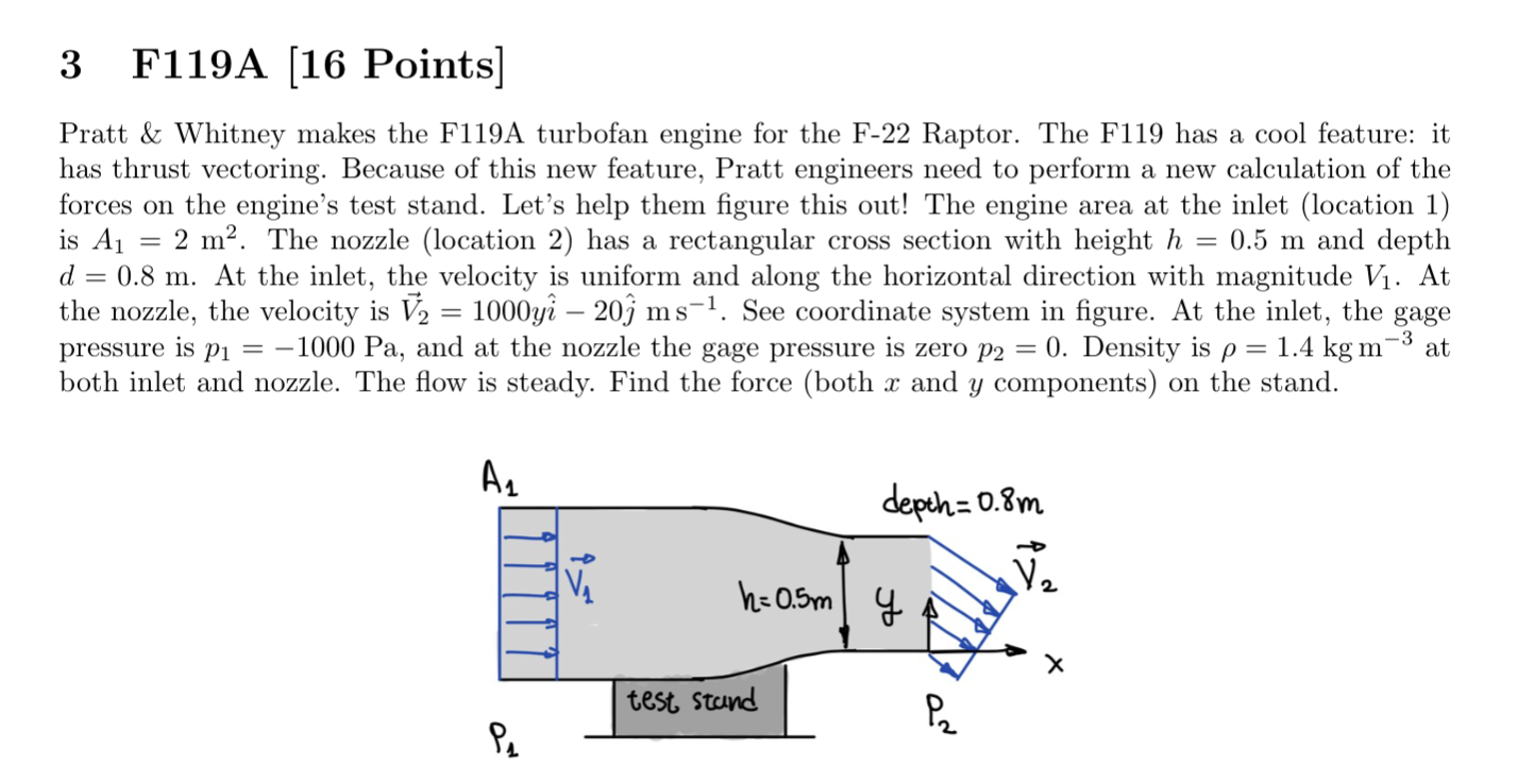 Solved 3 F119A [16 ﻿Points]Pratt & Whitney makes the F119A | Chegg.com