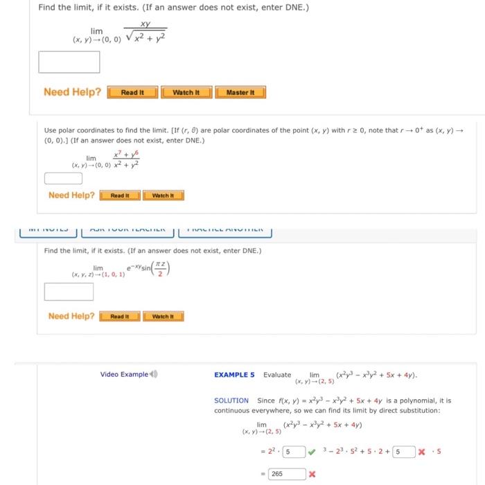 Solved Find The Limit, If It Exists. (if An Answer Does Not 