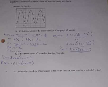 Solved Directions: Answer each question. Show full wolutions | Chegg.com