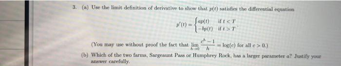 Solved 3. (a) Use the limit definition of derivative to show | Chegg.com