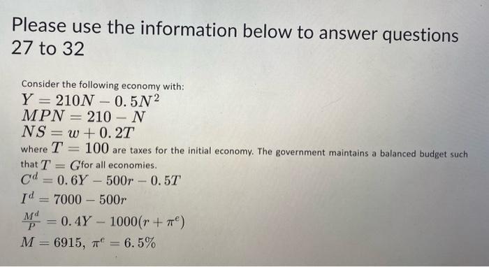 Solved Please use the information below to answer questions | Chegg.com