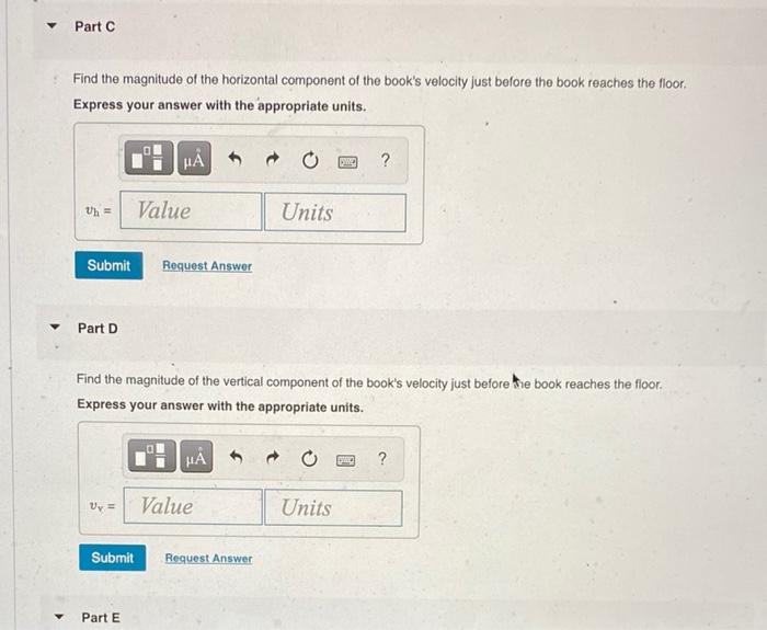 Solved A physics book slides off a horizontal table top with | Chegg.com