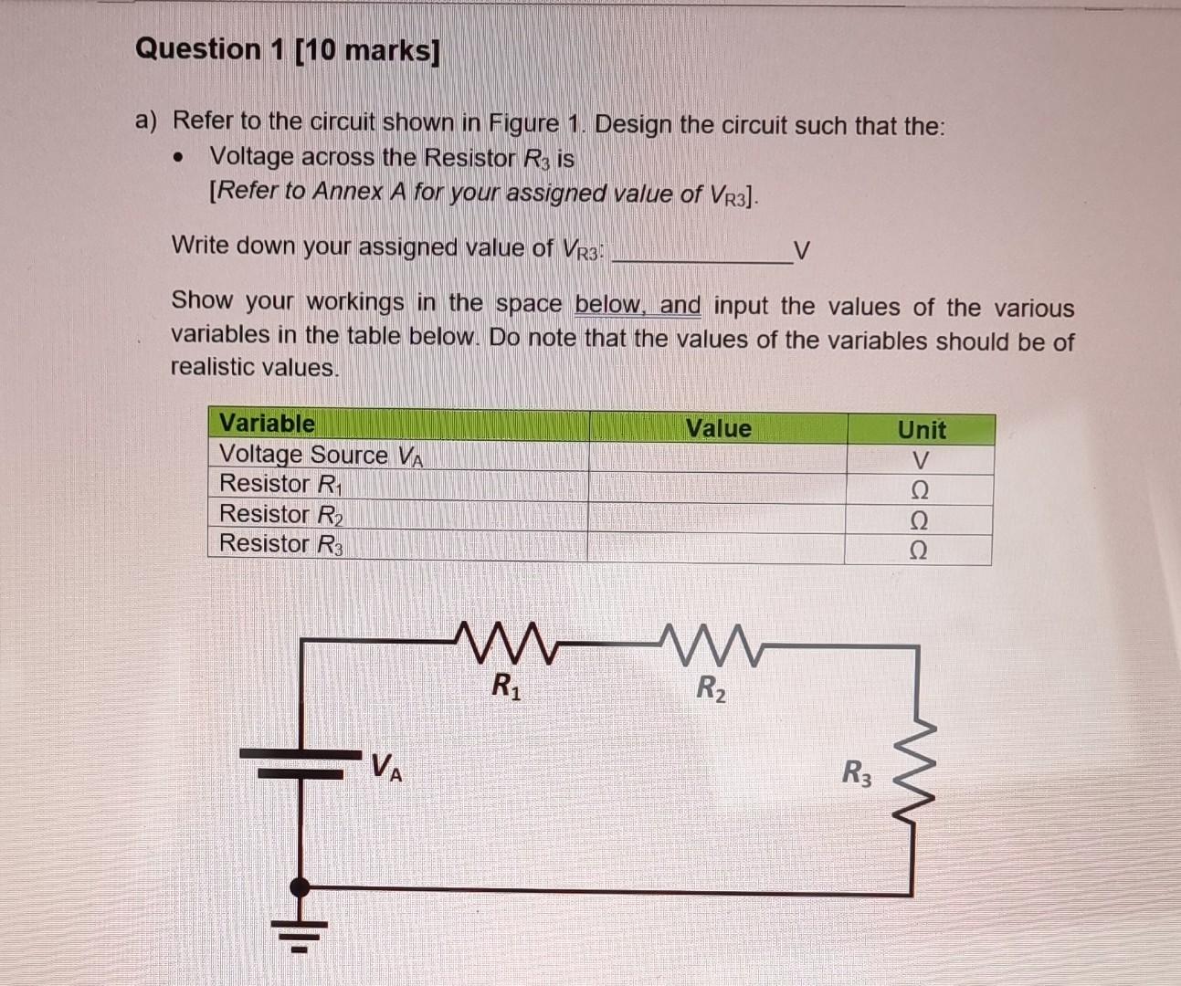 Solved a) Refer to the circuit shown in Figure 1. Design the | Chegg.com