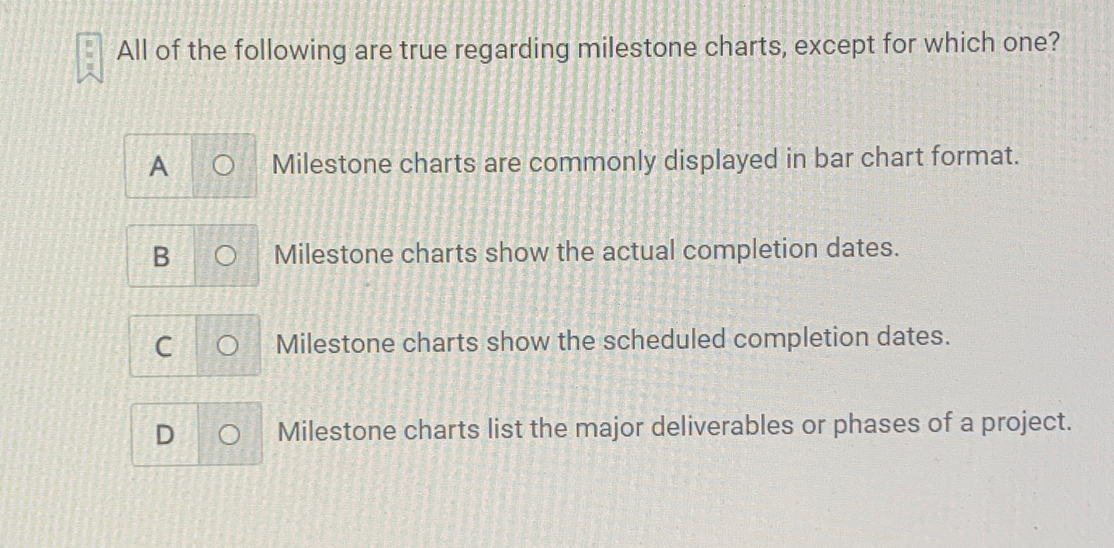 Solved All of the following are true regarding milestone | Chegg.com