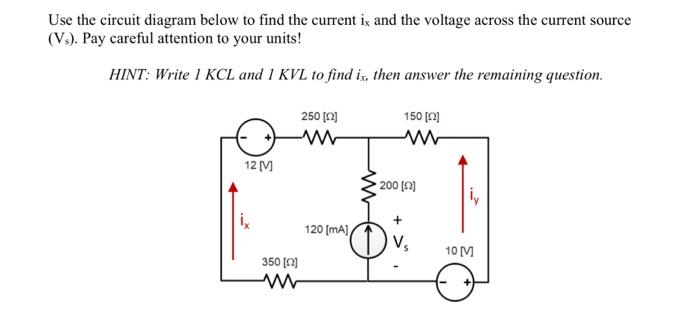 Solved Use the circuit diagram below to find the current ix | Chegg.com