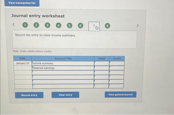 Solved Journal Entry Worksheet (1) 2. (3) (4) 5 Record The | Chegg.com