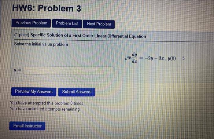 Solved HW6: Problem 2 Previous Problem Problem List Next | Chegg.com
