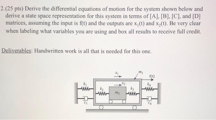 Solved 2.(25 pts) Derive the differential equations of | Chegg.com