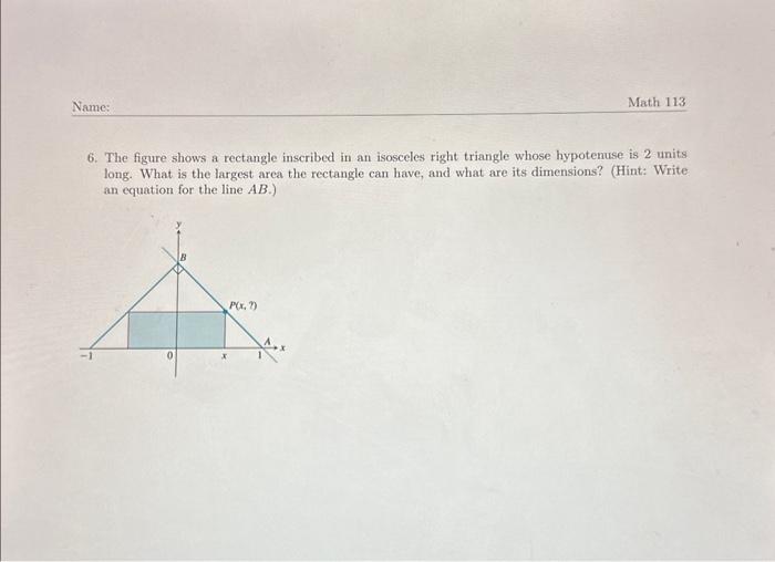 Solved 6. The figure shows a rectangle inscribed in an | Chegg.com