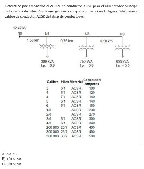 Determine Por Ampacidad El Calibre De Conductor ACSR | Chegg.com