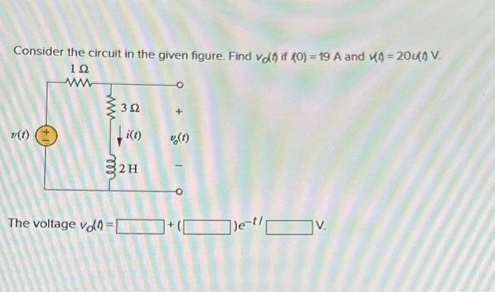 Solved Consider The Circuit In The Given Figure. Find Vo(t) | Chegg.com