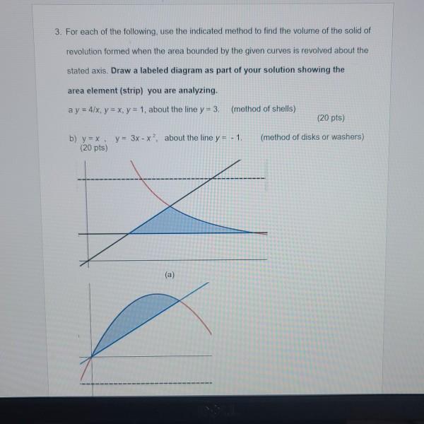 Solved 3. For Each Of The Following Use The Indicated Method | Chegg.com